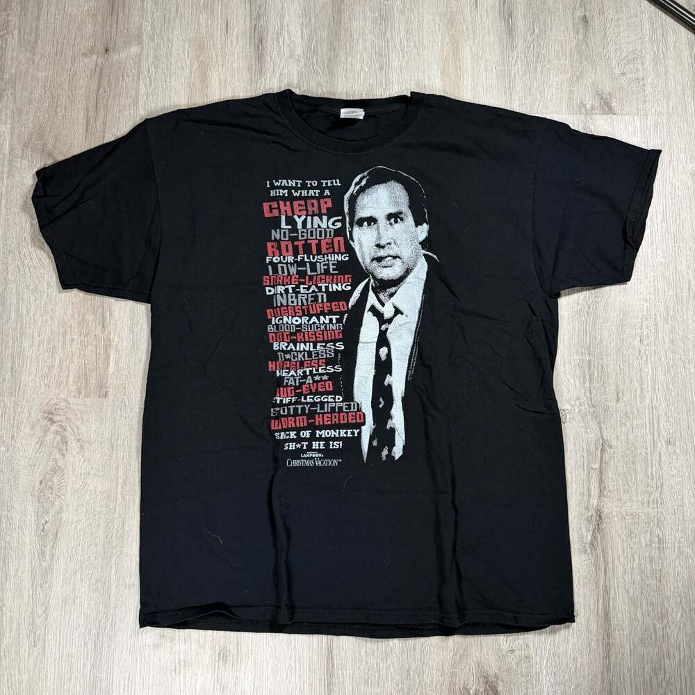 Mens National Lampoon's Christmas Vacation Clark Griswold Rant T-Shirt XL